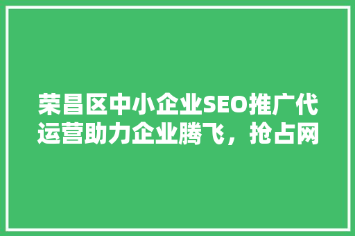 荣昌区中小企业SEO推广代运营助力企业腾飞，抢占网络市场制高点