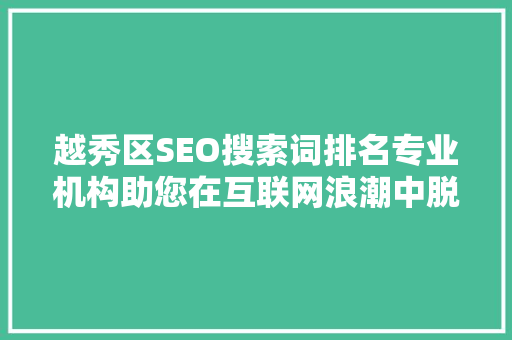 越秀区SEO搜索词排名专业机构助您在互联网浪潮中脱颖而出