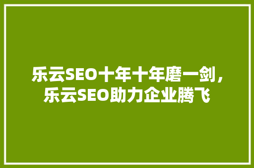 乐云SEO十年十年磨一剑，乐云SEO助力企业腾飞