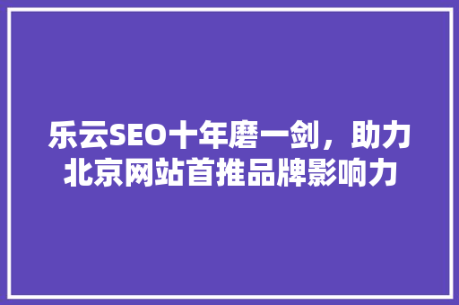乐云SEO十年磨一剑，助力北京网站首推品牌影响力