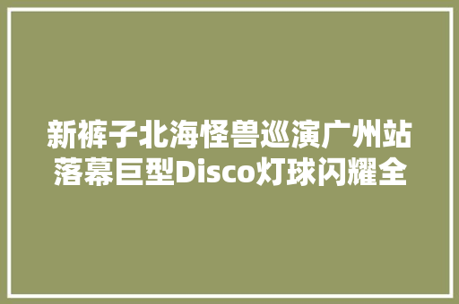 新裤子北海怪兽巡演广州站落幕巨型Disco灯球闪耀全场