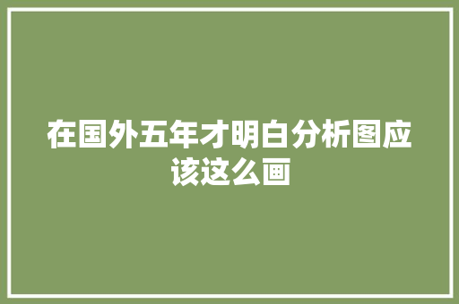 在国外五年才明白分析图应该这么画