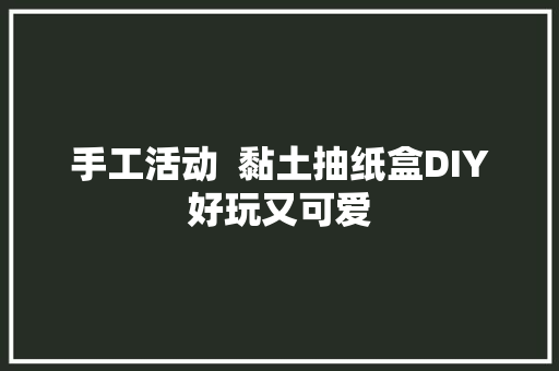手工活动  黏土抽纸盒DIY好玩又可爱