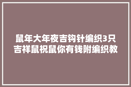 鼠年大年夜吉钩针编织3只吉祥鼠祝鼠你有钱附编织教程