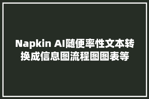 Napkin AI随便率性文本转换成信息图流程图图表等