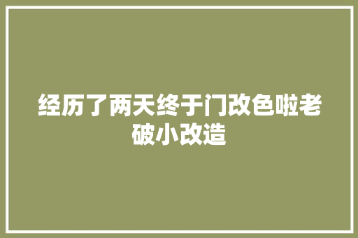 经历了两天终于门改色啦老破小改造