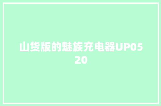 山货版的魅族充电器UP0520