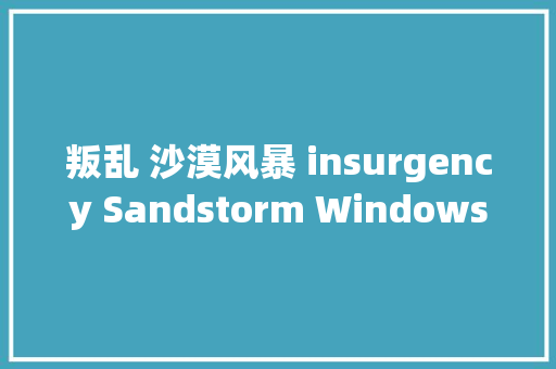 叛乱 沙漠风暴 insurgency Sandstorm Windows开服自玩教程