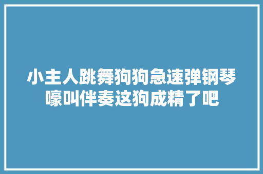 小主人跳舞狗狗急速弹钢琴嚎叫伴奏这狗成精了吧