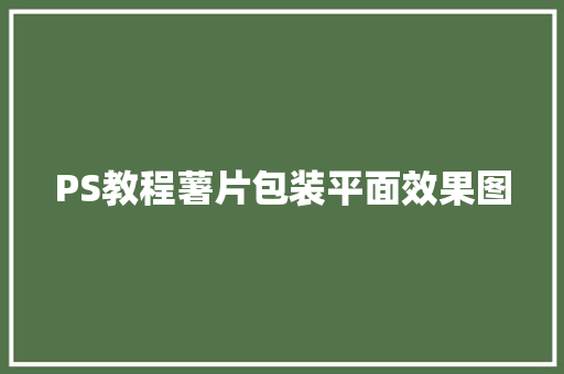 PS教程薯片包装平面效果图