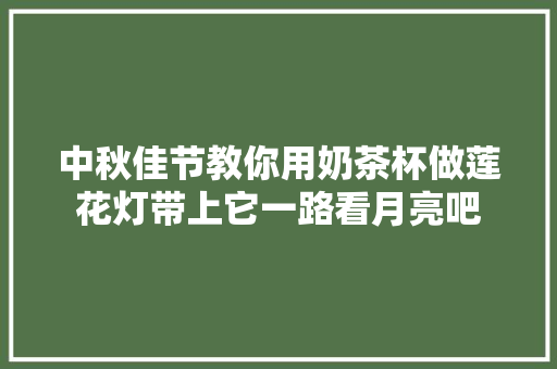 中秋佳节教你用奶茶杯做莲花灯带上它一路看月亮吧
