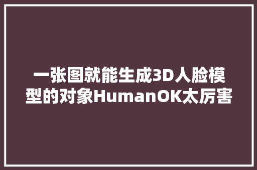 一张图就能生成3D人脸模型的对象HumanOK太厉害了