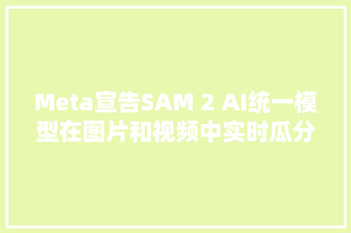 Meta宣告SAM 2 AI统一模型在图片和视频中实时瓜分对象