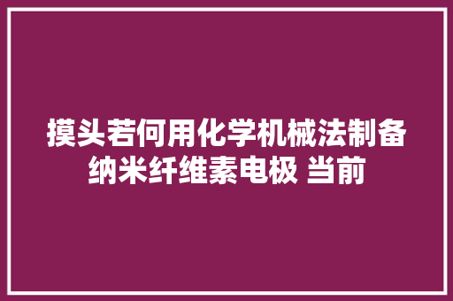 摸头若何用化学机械法制备纳米纤维素电极 当前
