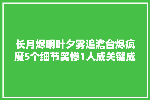 长月烬明叶夕雾追澹台烬疯魔5个细节笑惨1人成关键成分