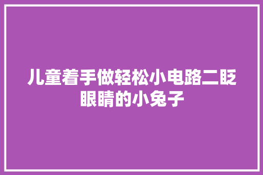 儿童着手做轻松小电路二眨眼睛的小兔子