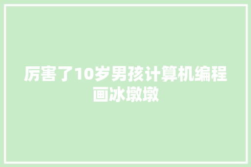 厉害了10岁男孩计算机编程画冰墩墩
