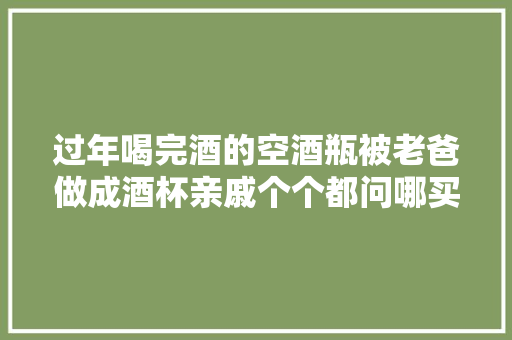 过年喝完酒的空酒瓶被老爸做成酒杯亲戚个个都问哪买的漂亮