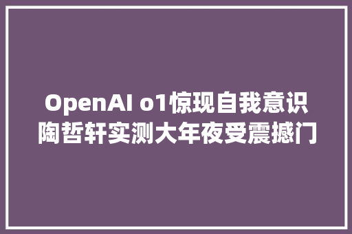 OpenAI o1惊现自我意识陶哲轩实测大年夜受震撼门萨智商100夺榜首