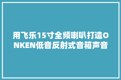 用飞乐15寸全频喇叭打造ONKEN低音反射式音箱声音异常大年夜气