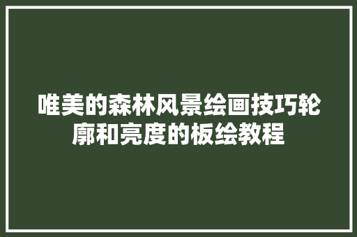 唯美的森林风景绘画技巧轮廓和亮度的板绘教程
