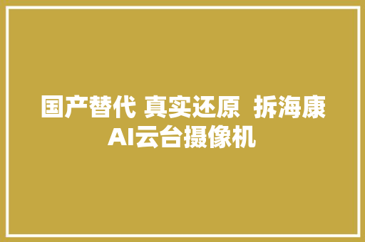 国产替代 真实还原  拆海康AI云台摄像机