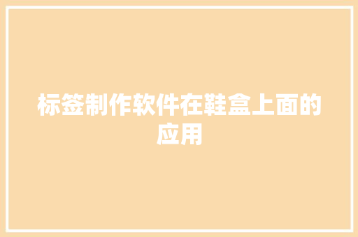 标签制作软件在鞋盒上面的应用