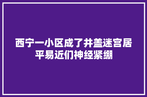 西宁一小区成了井盖迷宫居平易近们神经紧绷