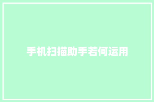 手机扫描助手若何运用