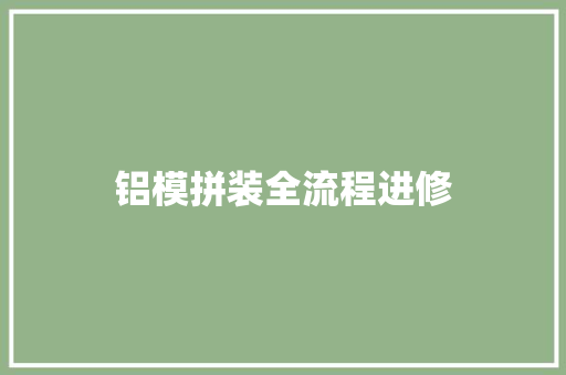 铝模拼装全流程进修