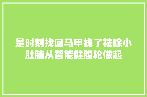 是时刻找回马甲线了祛除小肚腩从智能健腹轮做起