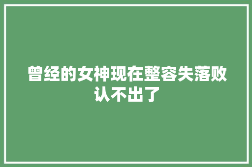 曾经的女神现在整容失落败认不出了