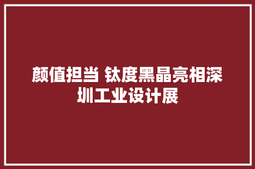 颜值担当 钛度黑晶亮相深圳工业设计展