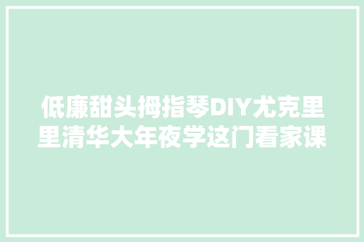 低廉甜头拇指琴DIY尤克里里清华大年夜学这门看家课火了