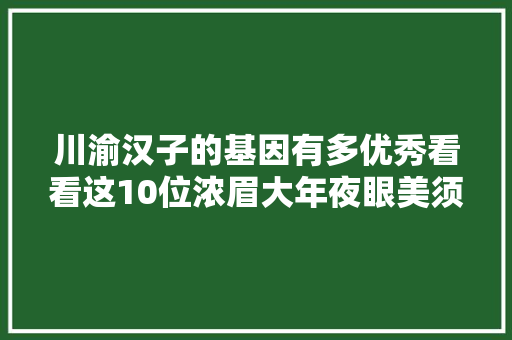 川渝汉子的基因有多优秀看看这10位浓眉大年夜眼美须眉你就有谜底