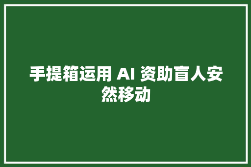 手提箱运用 AI 资助盲人安然移动
