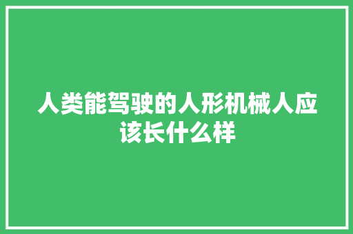 人类能驾驶的人形机械人应该长什么样