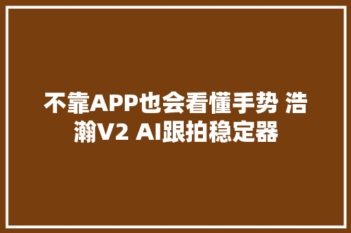 不靠APP也会看懂手势 浩瀚V2 AI跟拍稳定器
