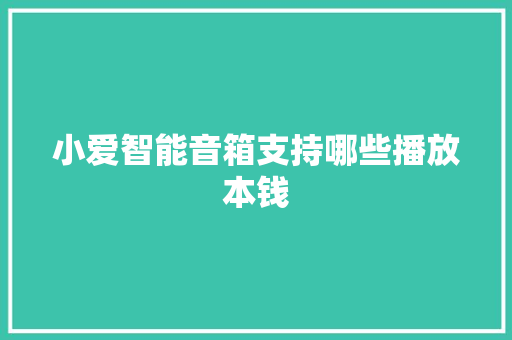 小爱智能音箱支持哪些播放本钱