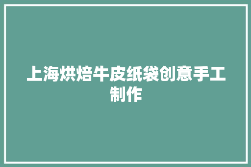 上海烘焙牛皮纸袋创意手工制作