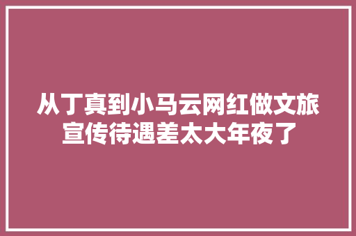 从丁真到小马云网红做文旅宣传待遇差太大年夜了
