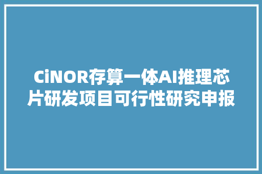 CiNOR存算一体AI推理芯片研发项目可行性研究申报