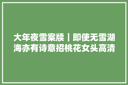 大年夜雪案牍｜即使无雪湖海亦有诗意招桃花女头高清无码