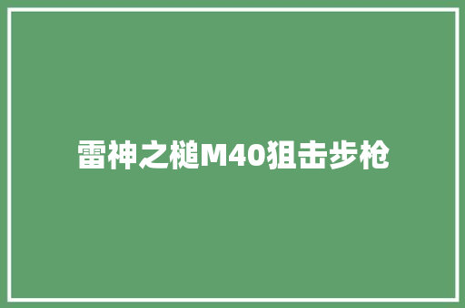 雷神之槌M40狙击步枪