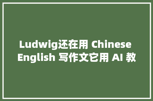 Ludwig还在用 Chinese English 写作文它用 AI 教你写最地道的英语论文｜创业