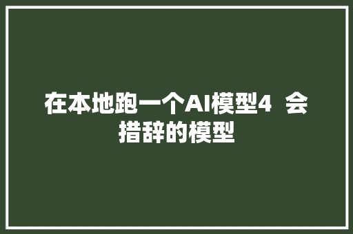 在本地跑一个AI模型4  会措辞的模型