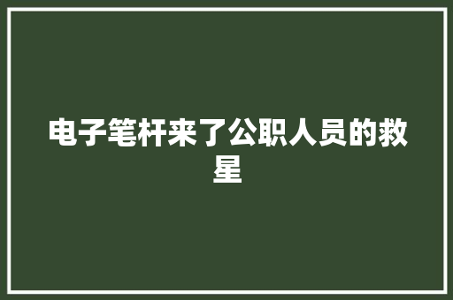 电子笔杆来了公职人员的救星