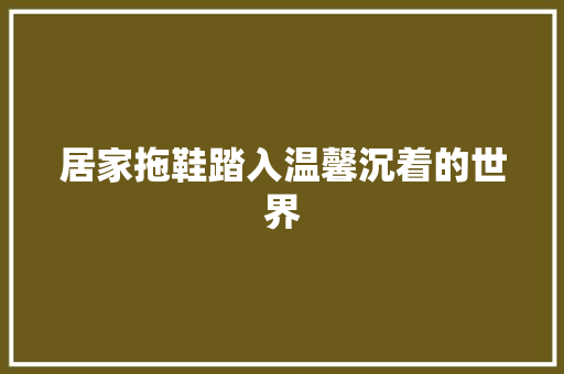 居家拖鞋踏入温馨沉着的世界