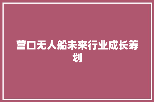 营口无人船未来行业成长筹划