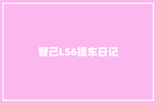智己LS6提车日记